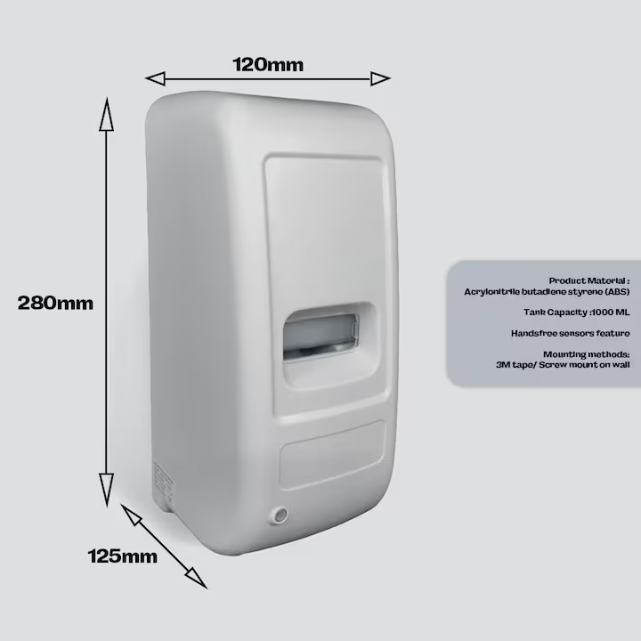 AYT automatic dispenser dimensions diagram